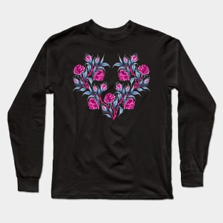 Roses - Black / Grey / Pink Long Sleeve T-Shirt